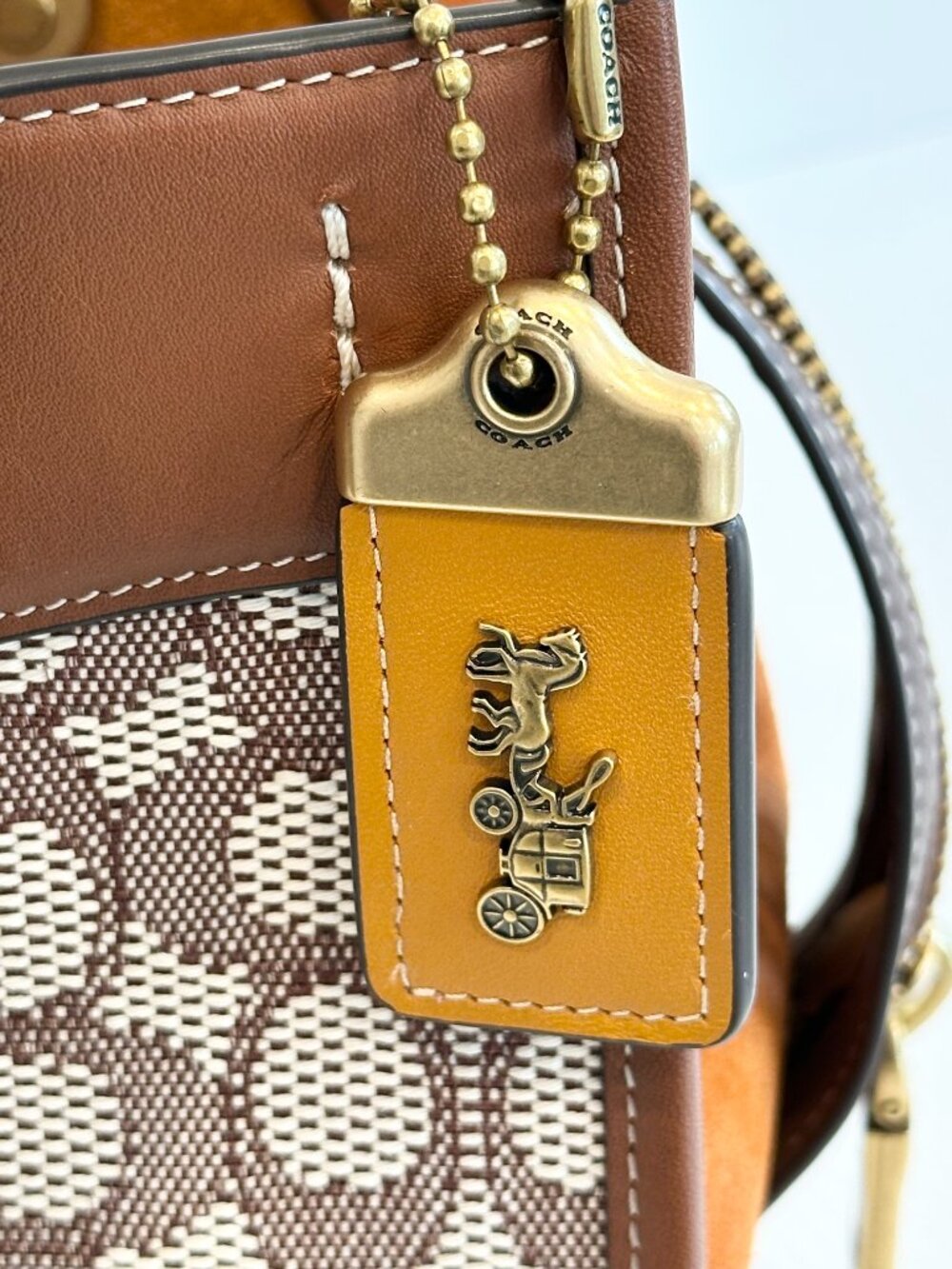 COACH Rogue 25 Signature Textile Jacquard – Brown/Tan - Picture 9 of 16